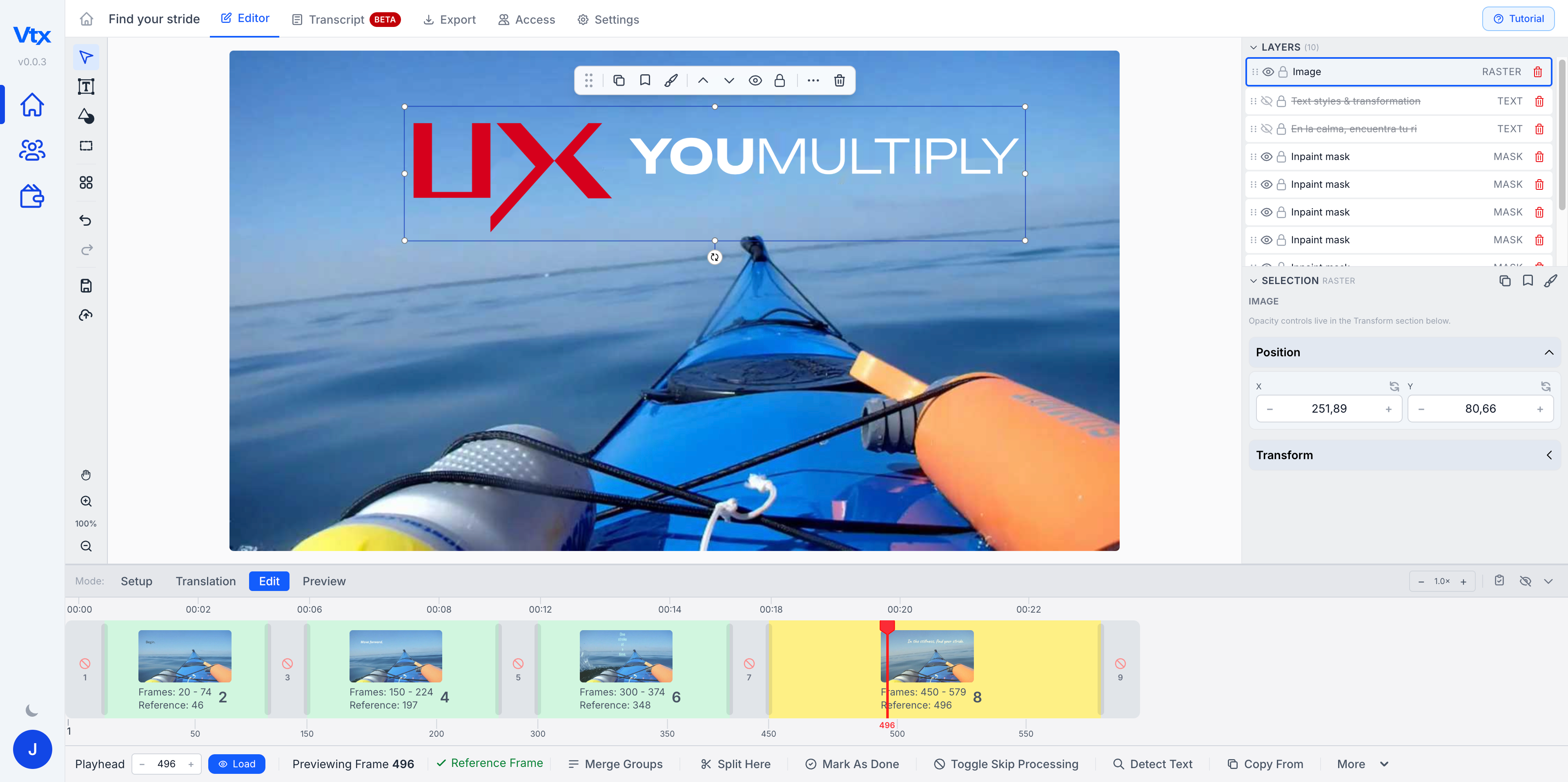 Vtx personalized branding — add logos and branded overlays to edited videos