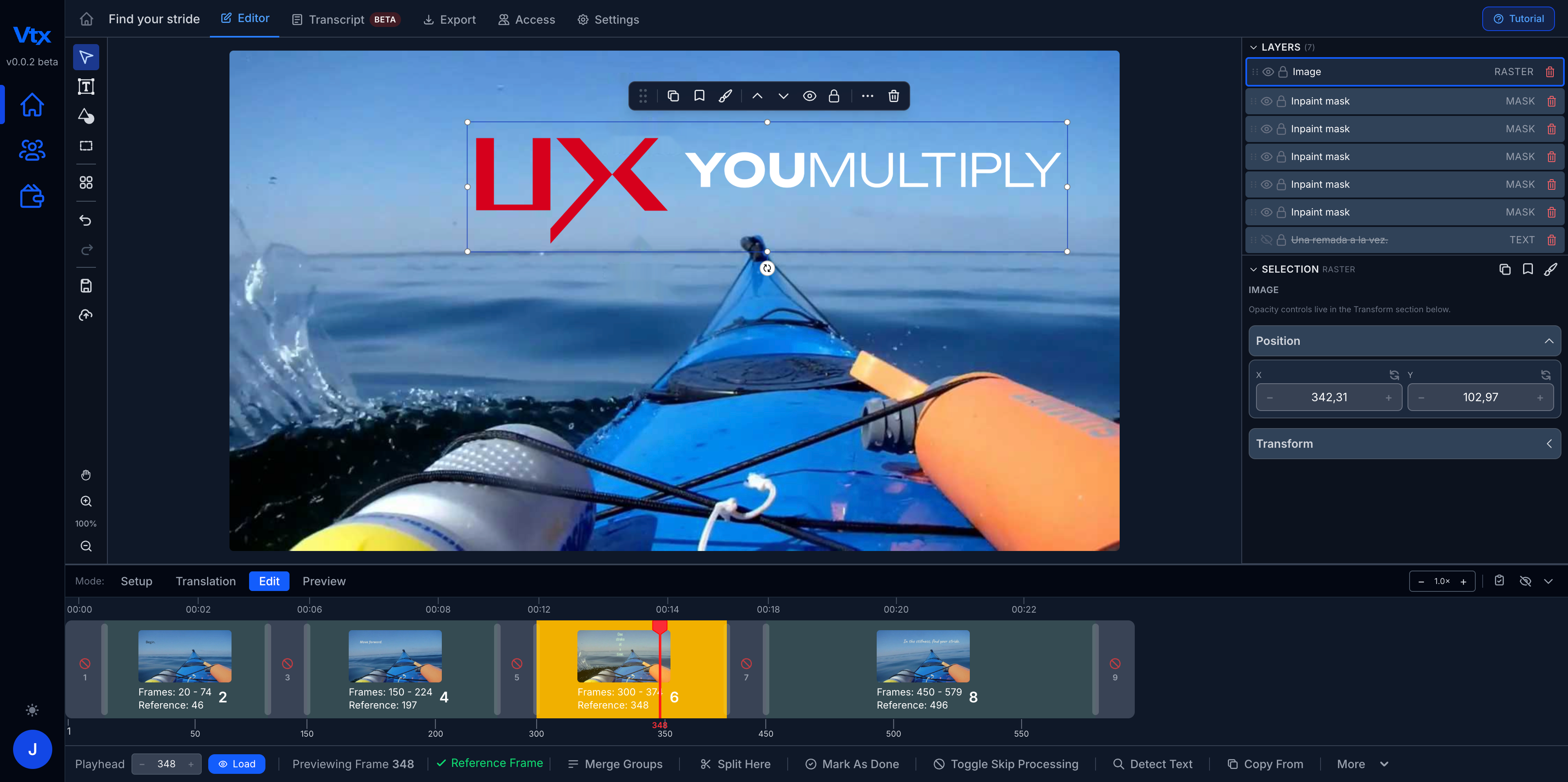 Vtx personalized branding — add logos and branded overlays to edited videos